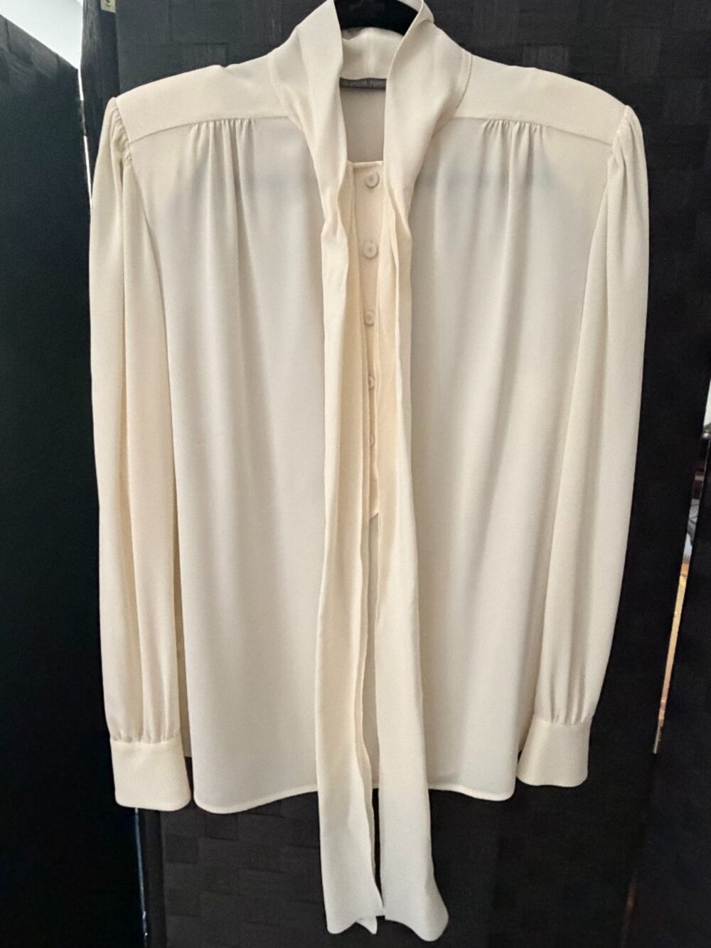 Alberta Ferretti Camicie shirt Ivory blouse, IT size 44.